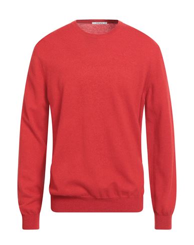 Man Sweater Tomato red Size 40 Wool