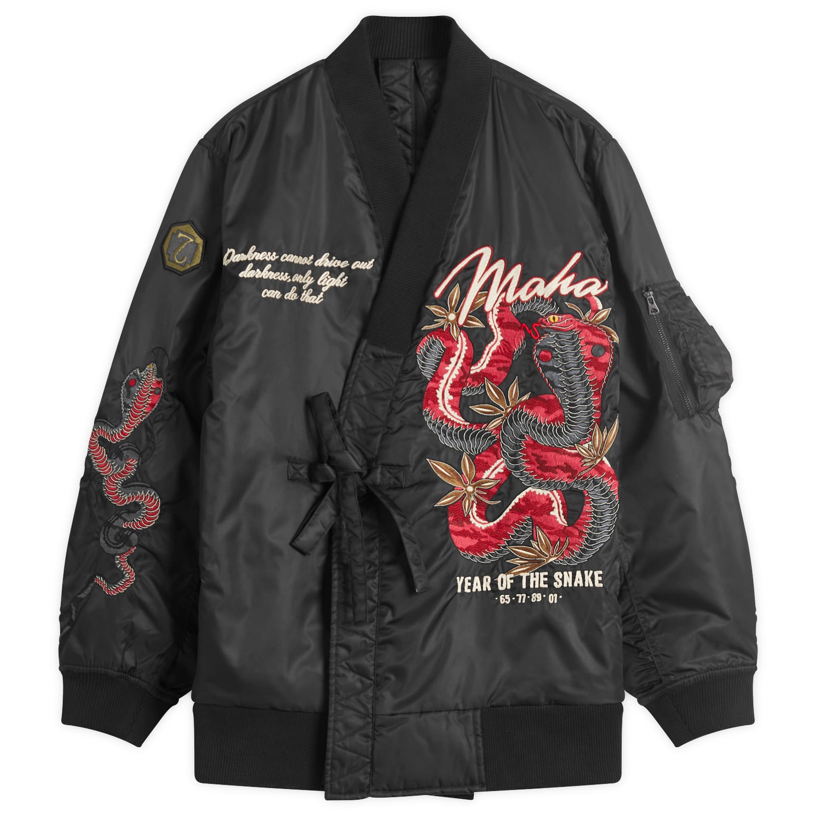 Maharishi Men's Year Of The Snake MA-1 Kimono Jacket in Black