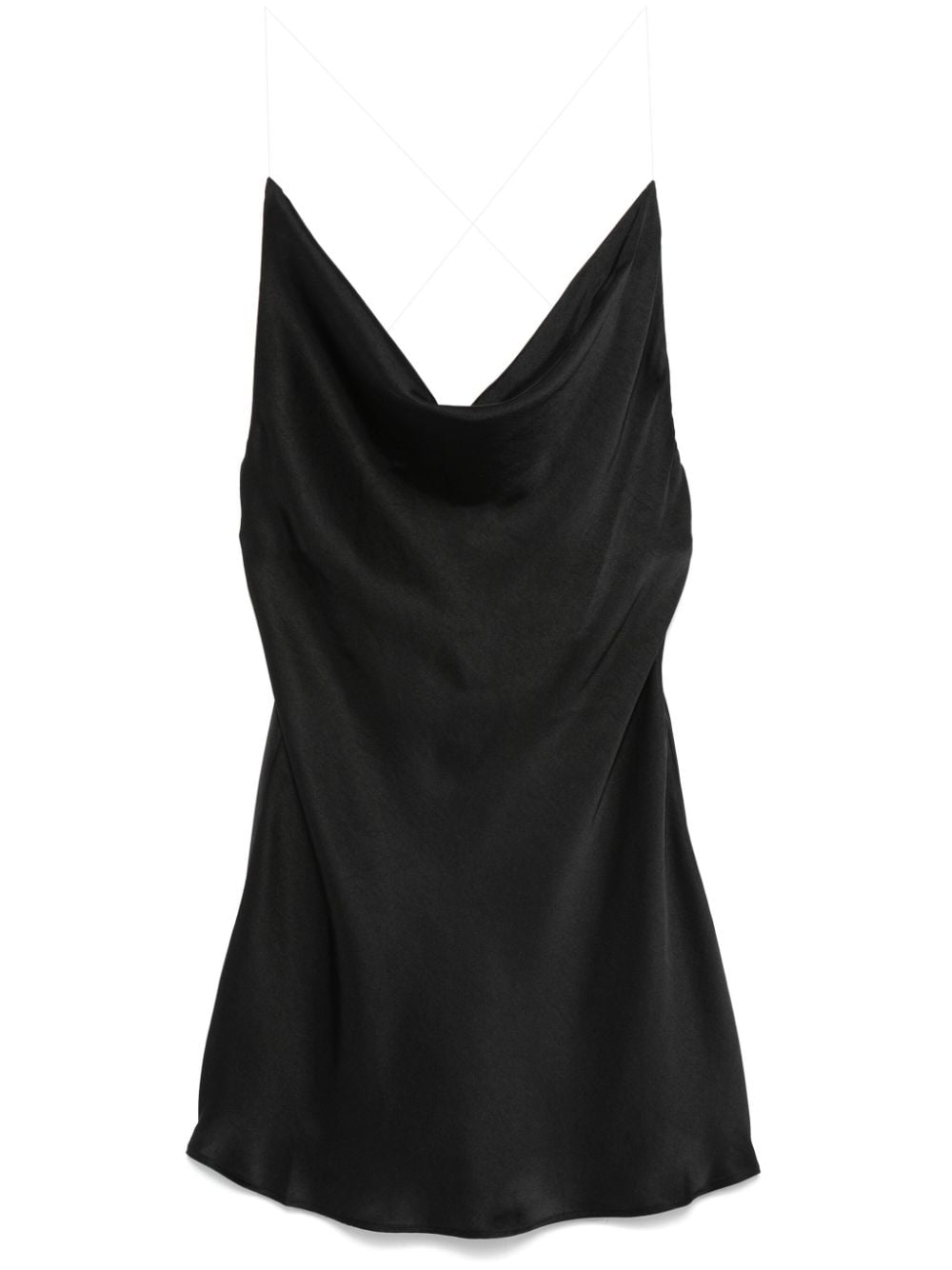 Invisible-strap slip dress - Black