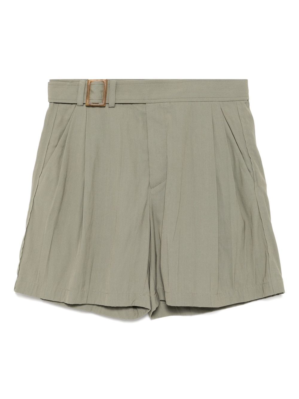 Recto Wrinkle Detail Belted shorts - Green