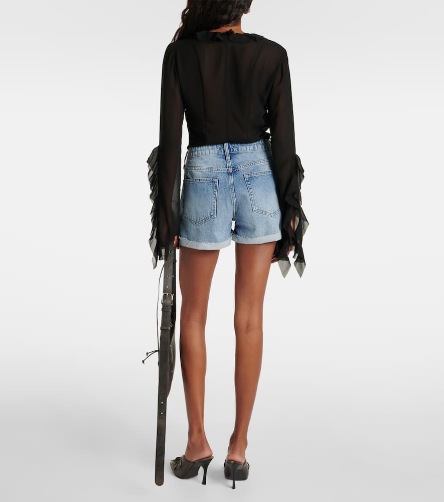 Le Grand Garçon high-rise denim shorts