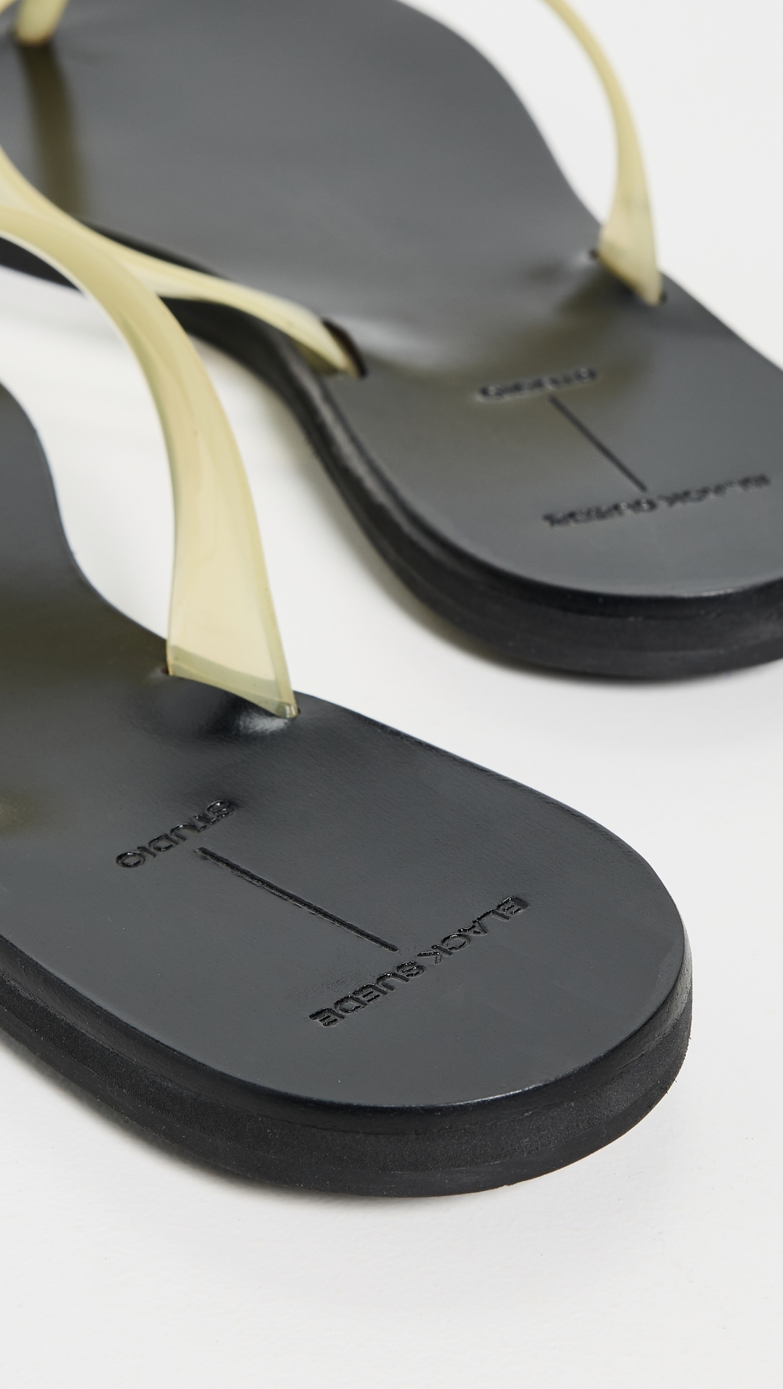 Black Suede Studio Jeli Sandals Butter PVC