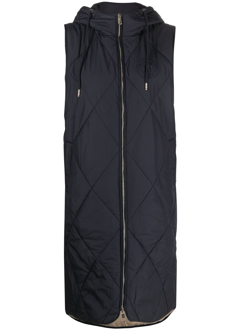 Sorona quilted long vest - Neutrals