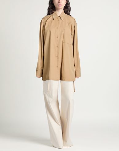 Woman Shirt Beige Size 4 Cotton, Cashmere