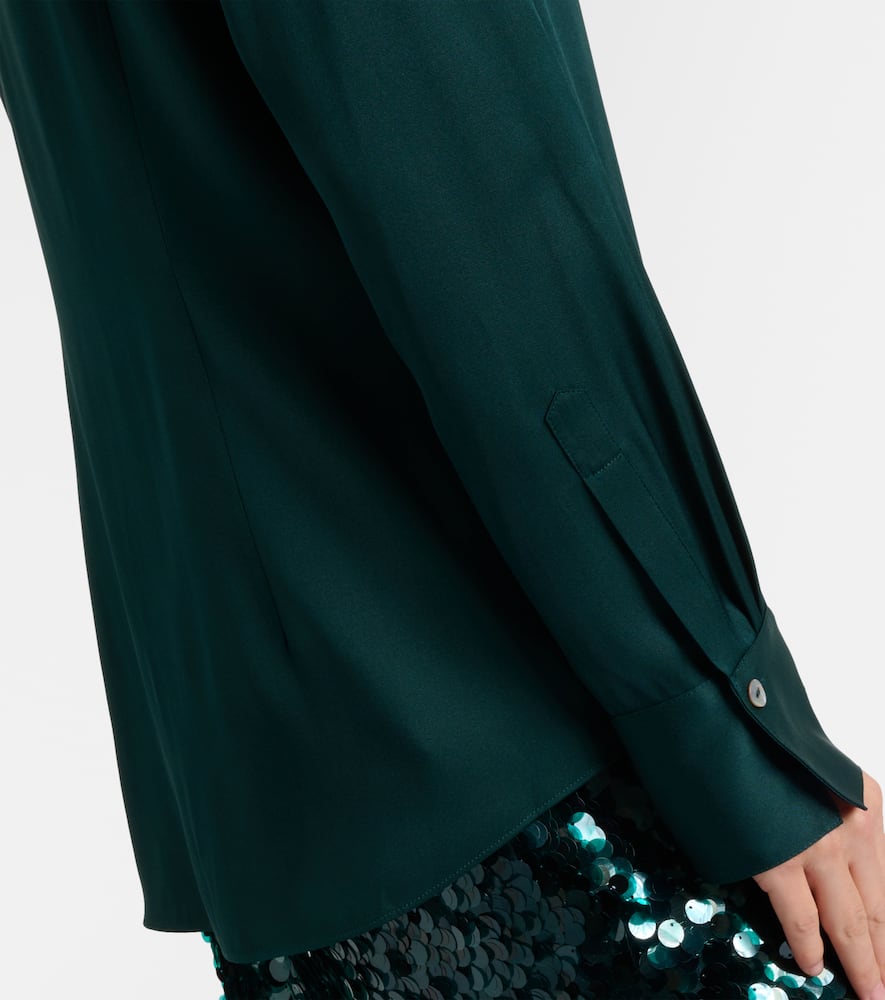 Silk-blend satin shirt
