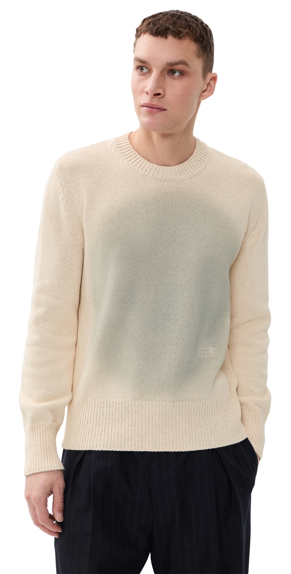 Stained Crewneck Sweater Off White