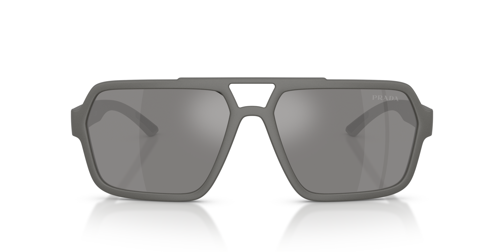 Prada Linea Rossa Man Prada Linea Rossa PS A06S 16X7W1 Sunglasses Injected Grey Grey Pilot Mirrored