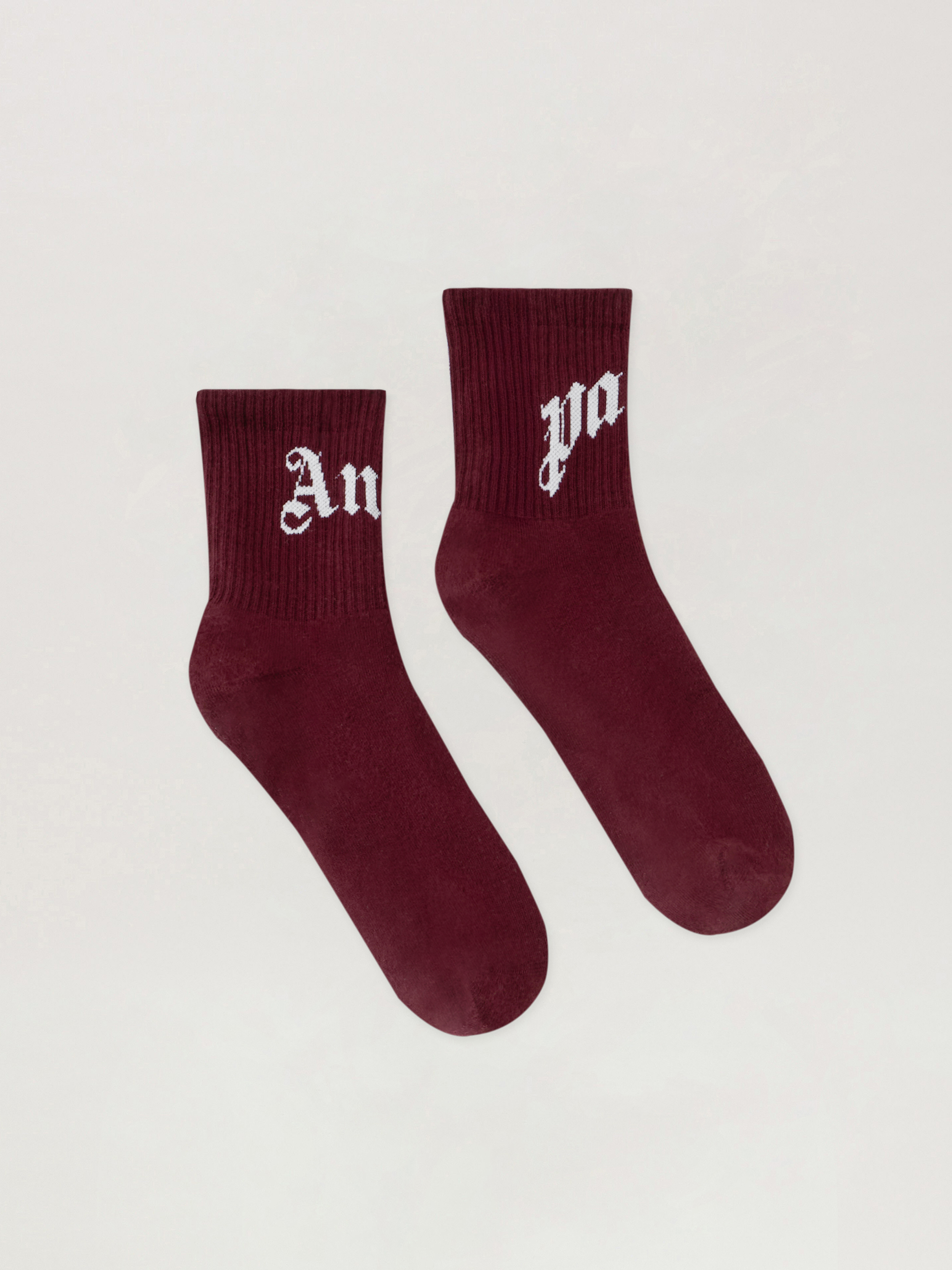 Curved Logo Socks Man  Burgundy