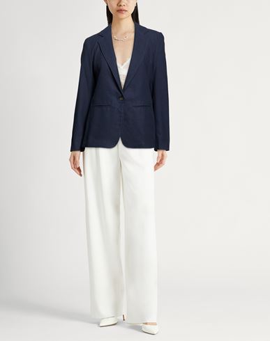 Woman Blazer Navy Size 1 Wool, Cotton, Polyester