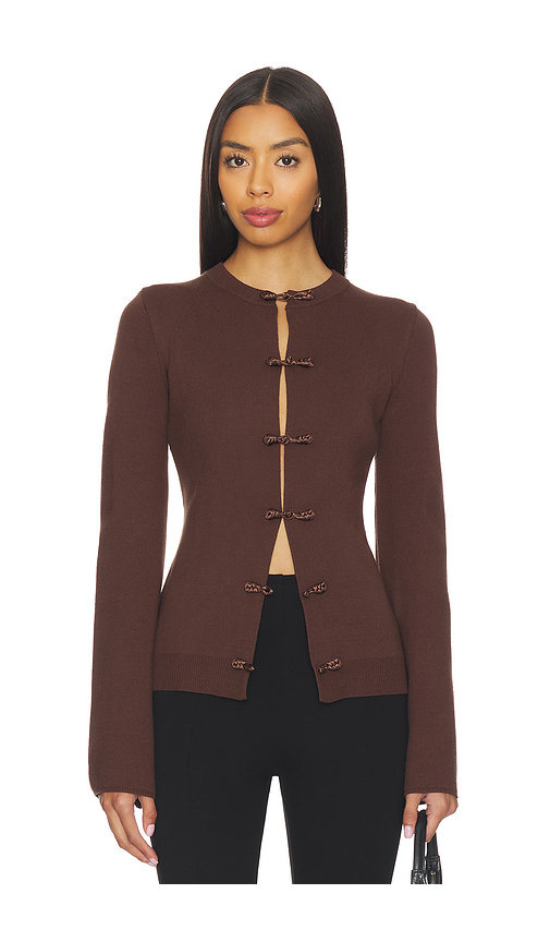 SAU LEE Clover Cardigan in Brown. M. Also in