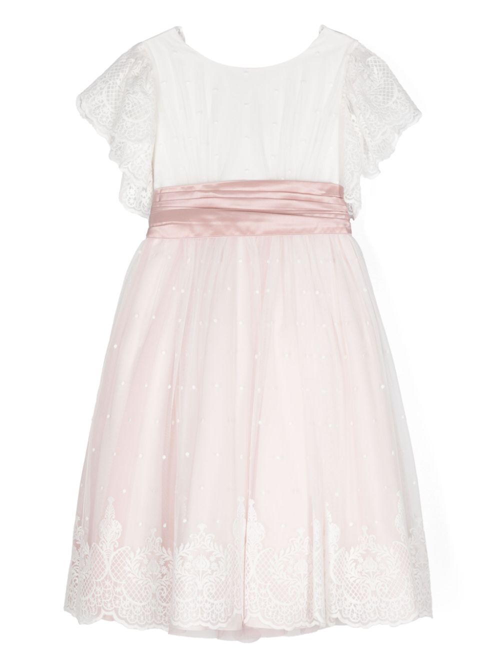 Polka-dot belted dress - Pink