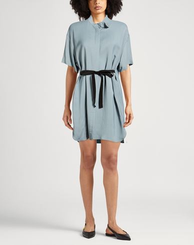 Woman Mini dress Slate blue Size 6 Viscose, Elastane