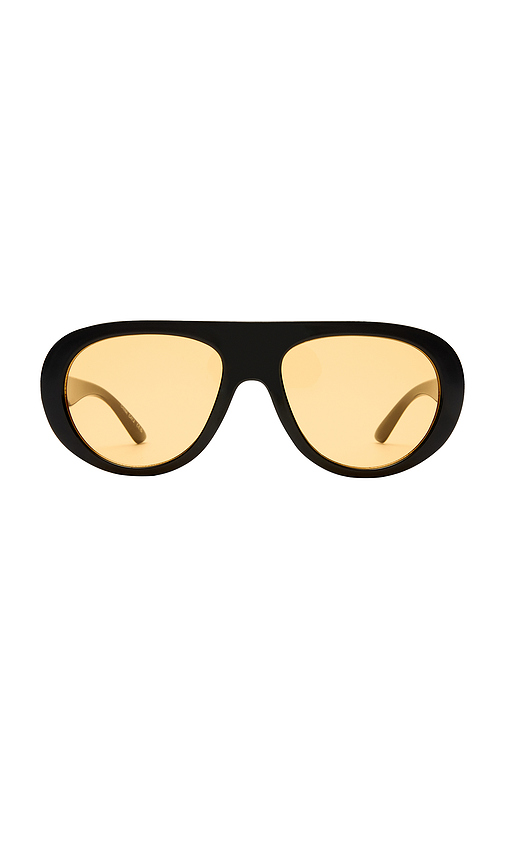 AIRE Satellite Sunglasses in Black & Amber Tint. a