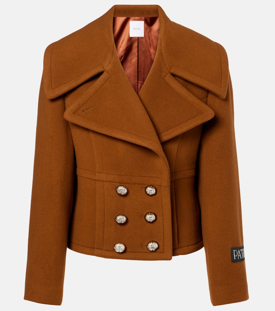 Cropped wool-blend jacket