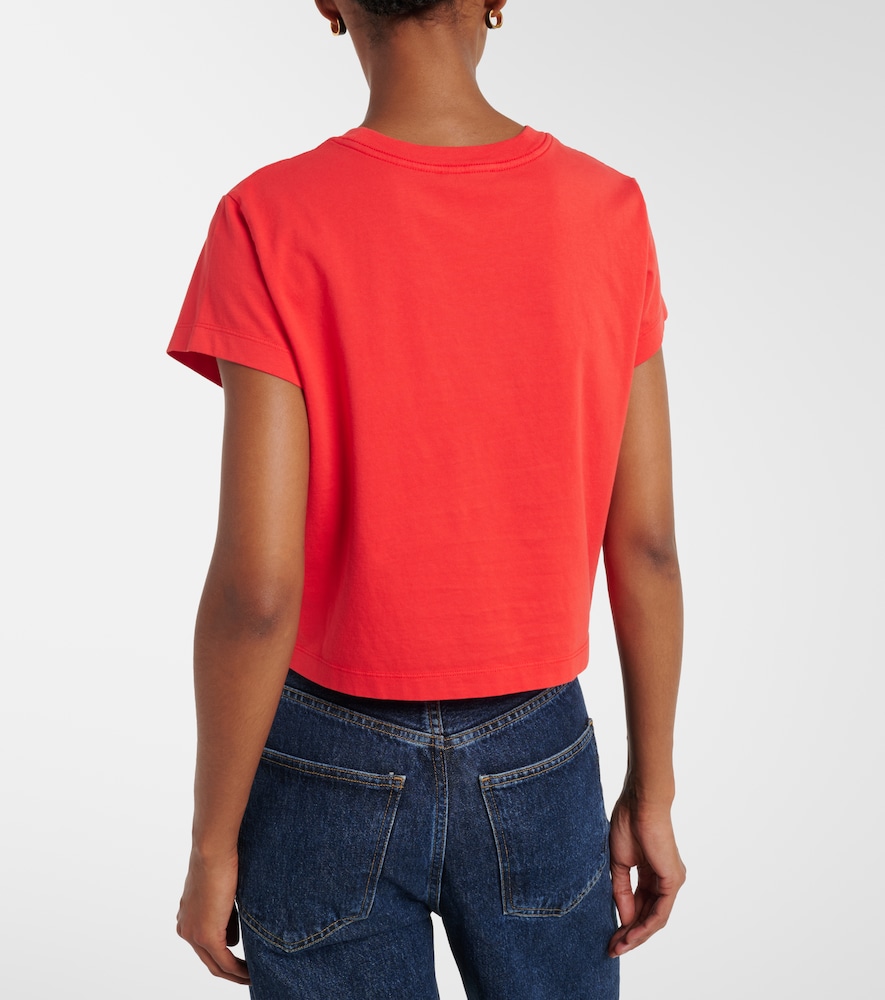 Adine cropped cotton jersey T-shirt