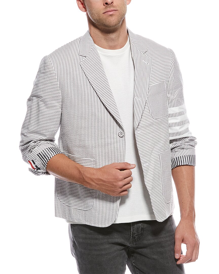 Funmix Seersucker 4-Bar Sack Jacket