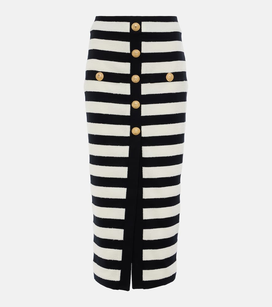 Striped midi skirt