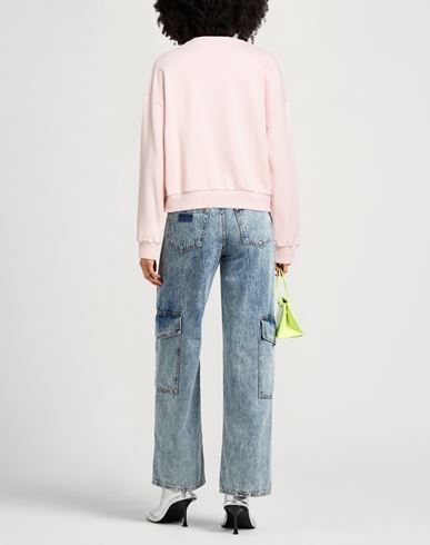 Woman Sweatshirt Light pink Size M Cotton, Elastane