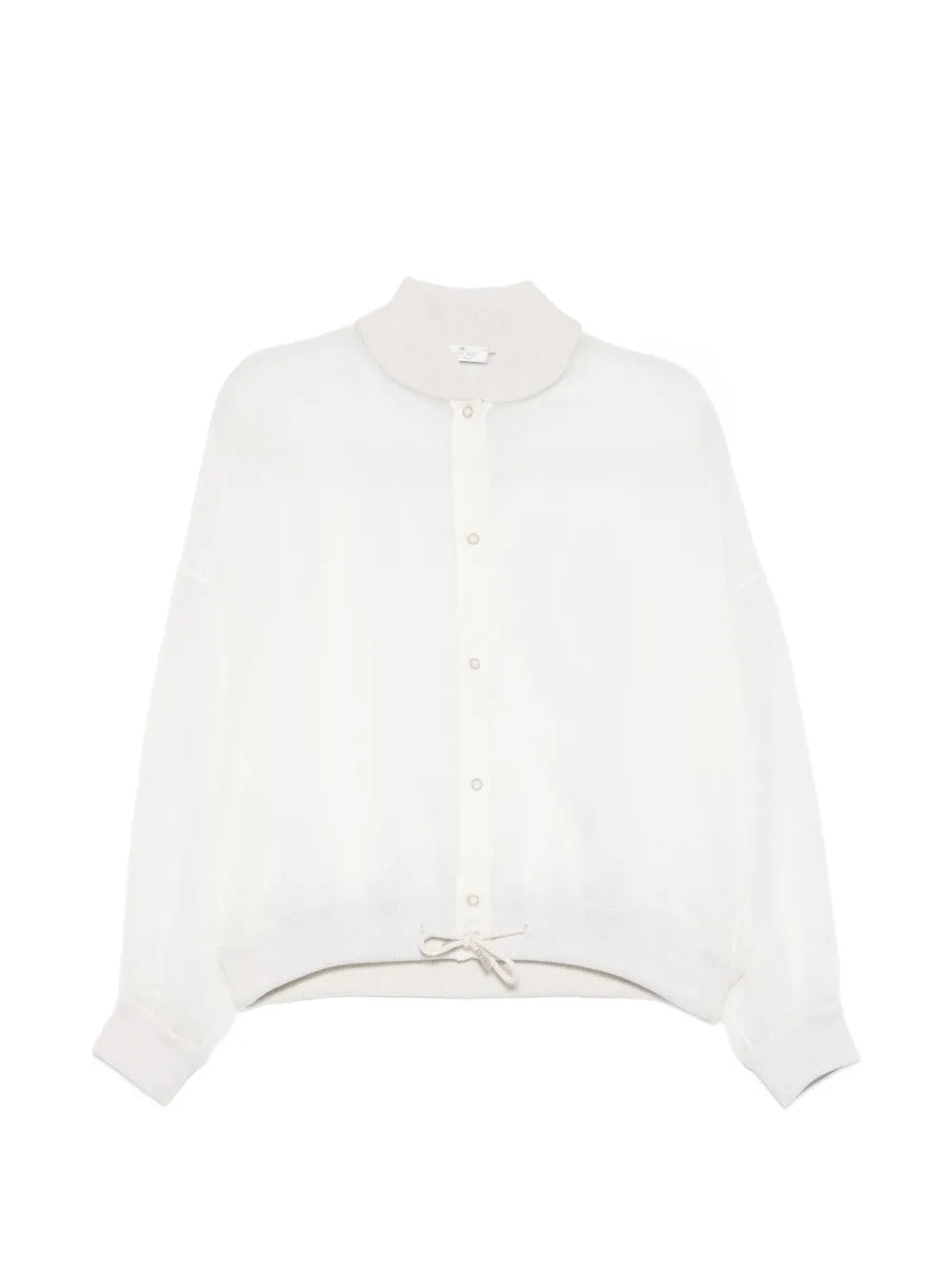 Sheer Silk-Blend Jacket — White