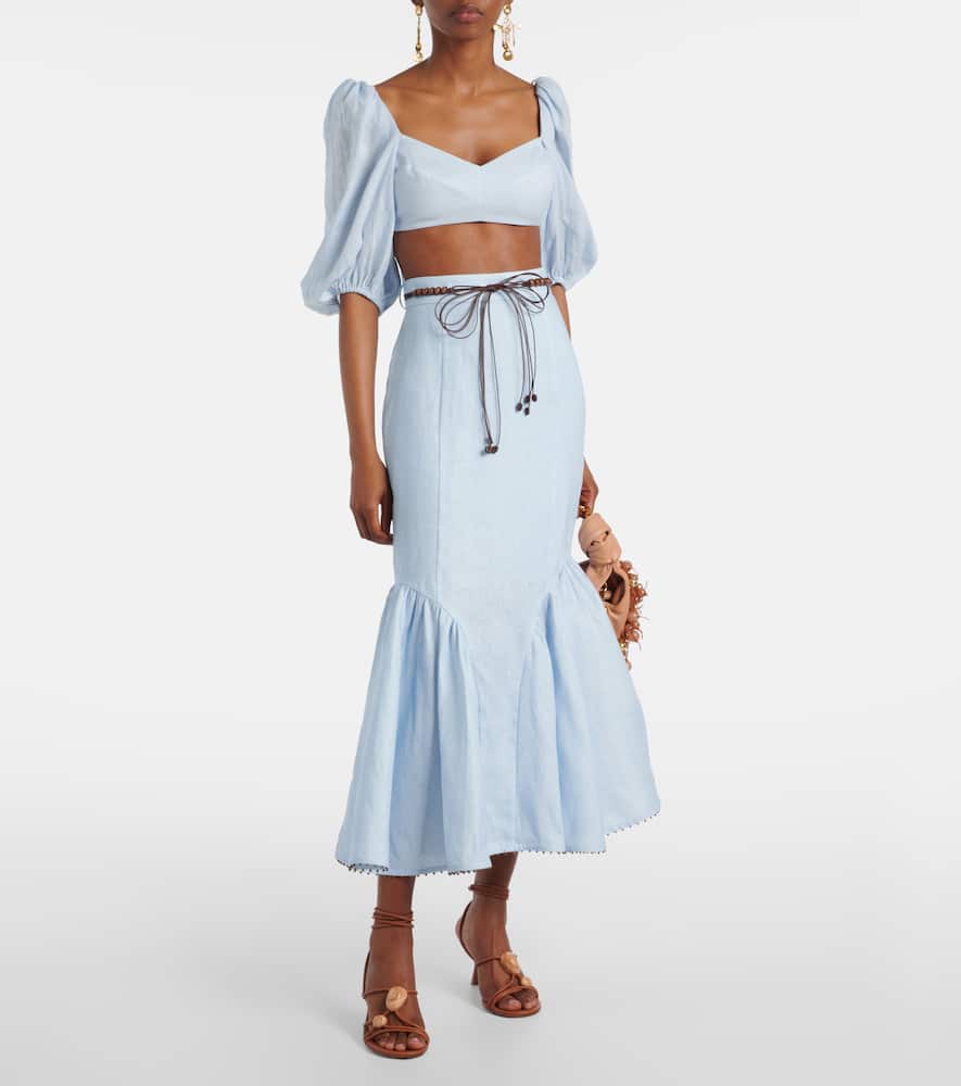Rhiannon linen midi skirt