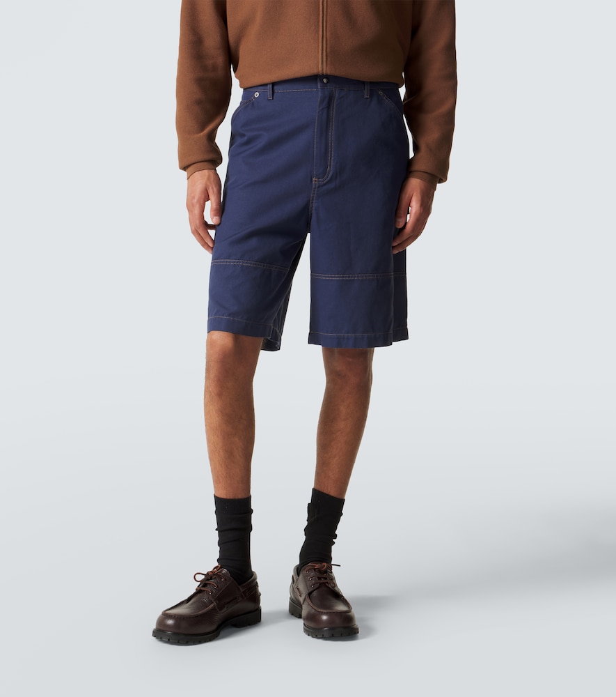 Cotton and linen gabardine shorts