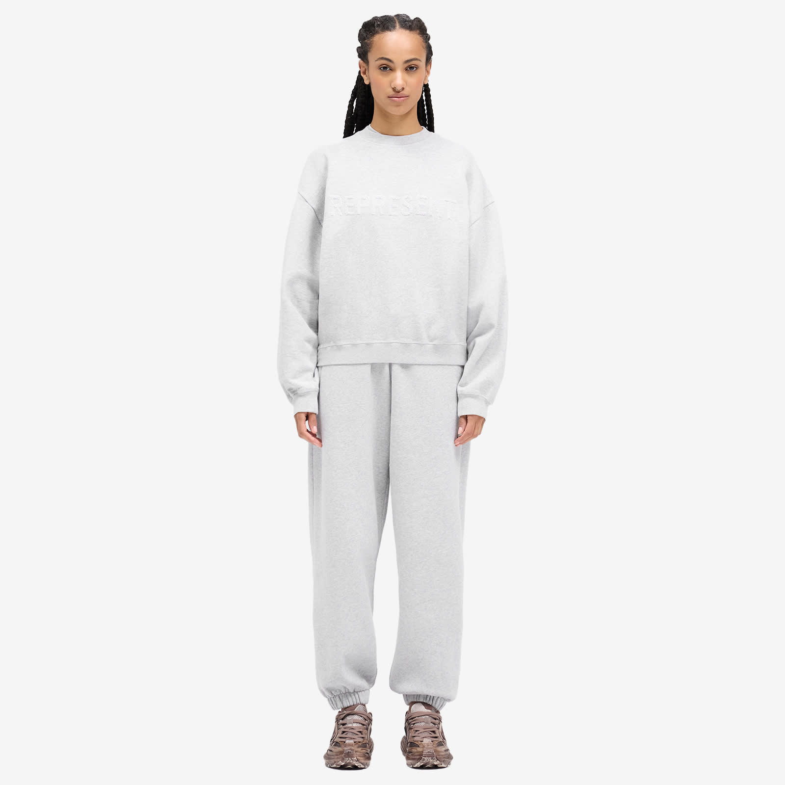 Women's Everyday Logo Crew Sweatshirt in Grey Marl