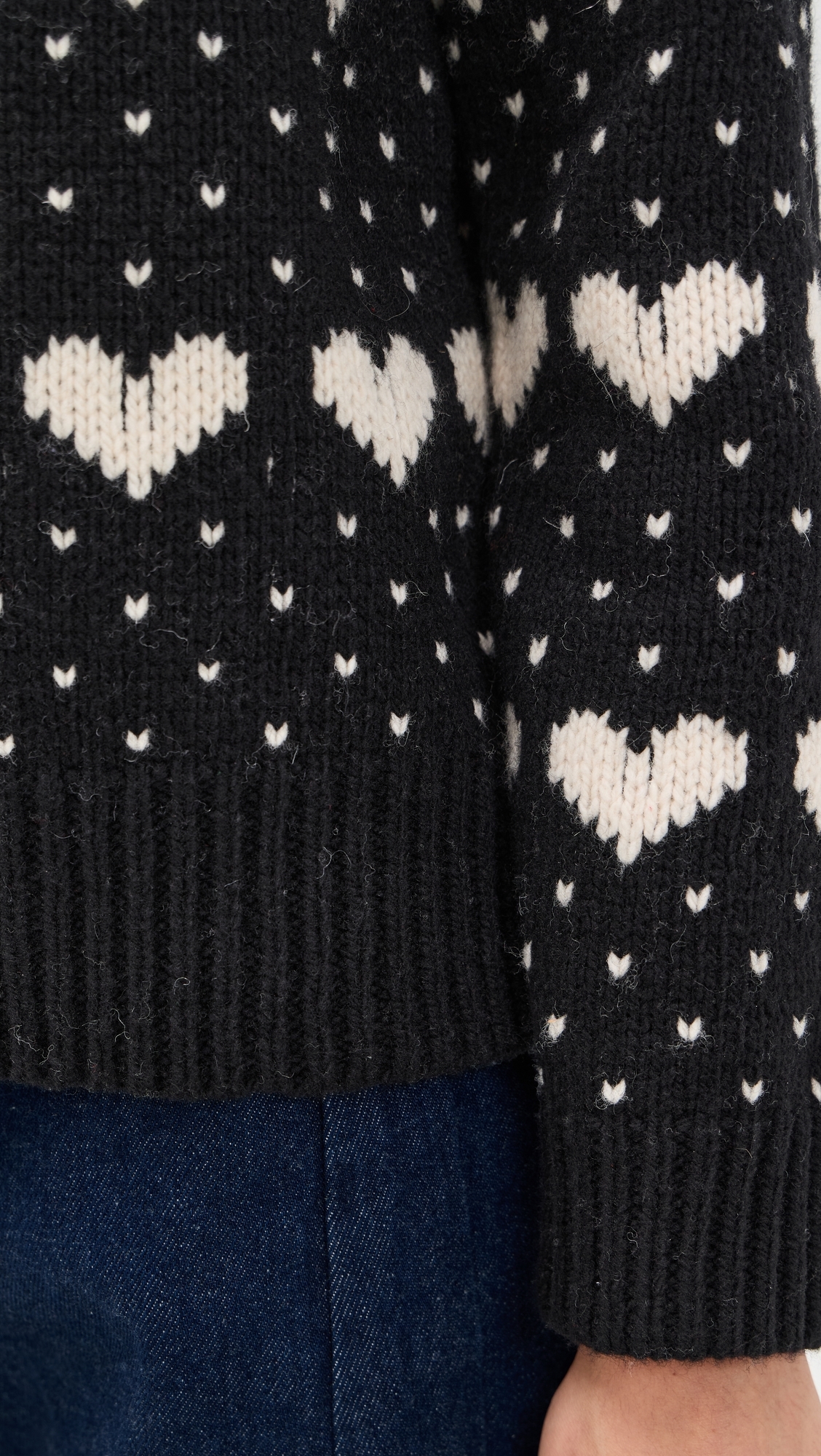 The Heart Crewneck Black w/ Pearl