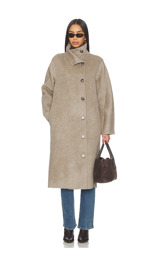 Rue Sophie Eligio Coat in Heather Taupe. XS also in L, M