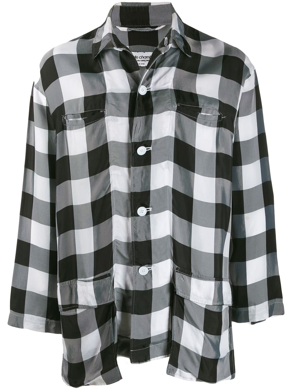 Lightweight checked shirt - Black