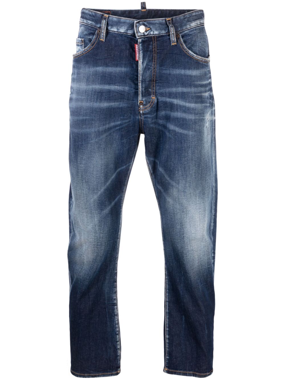 Mid-rise straight-leg jeans - Blue