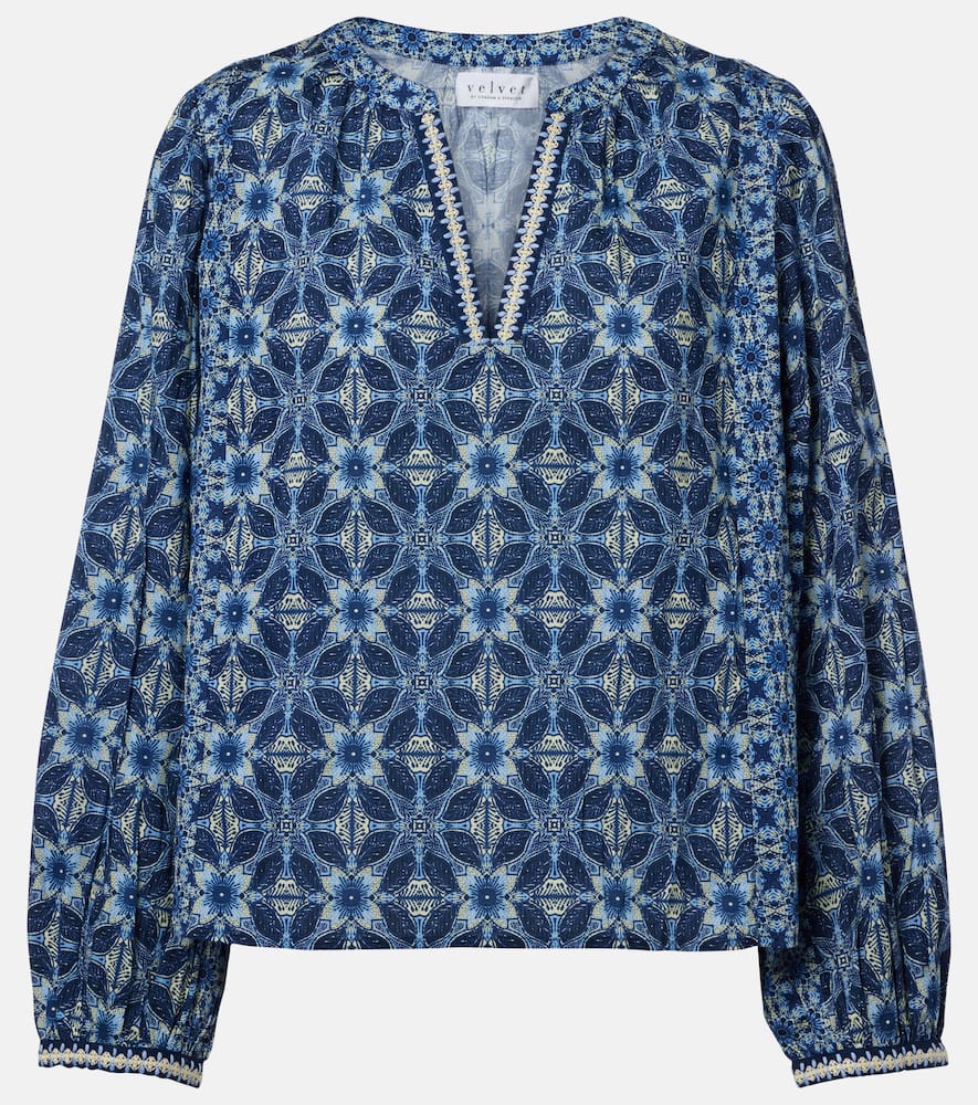 Claudie printed cotton blouse