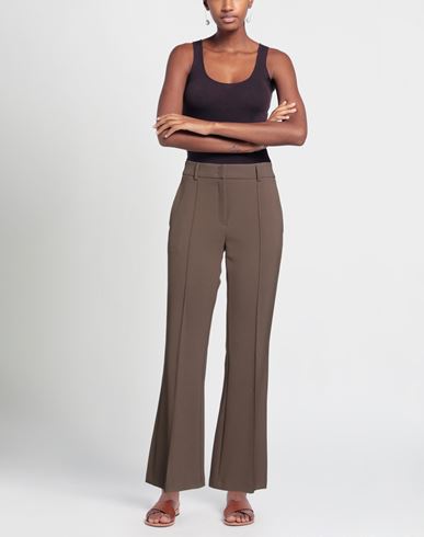 Woman Pants Brown Size 12 Polyester, Viscose, Cotton, Elastane