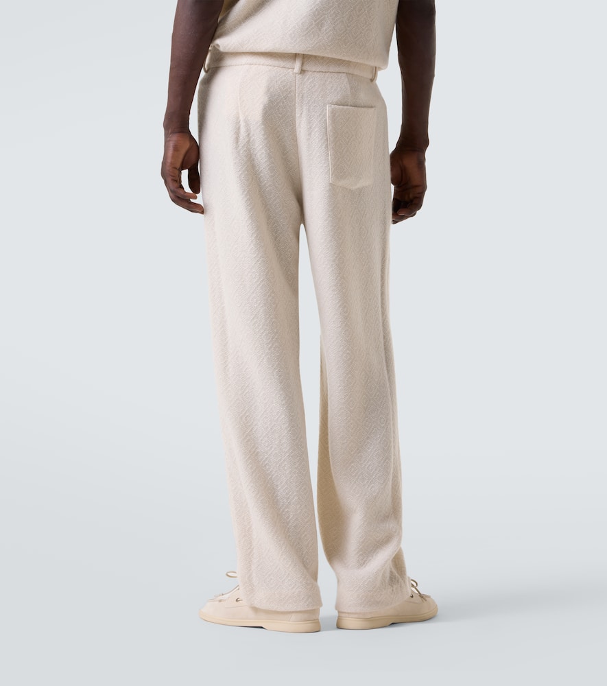 Diamond cashmere straight-leg pants
