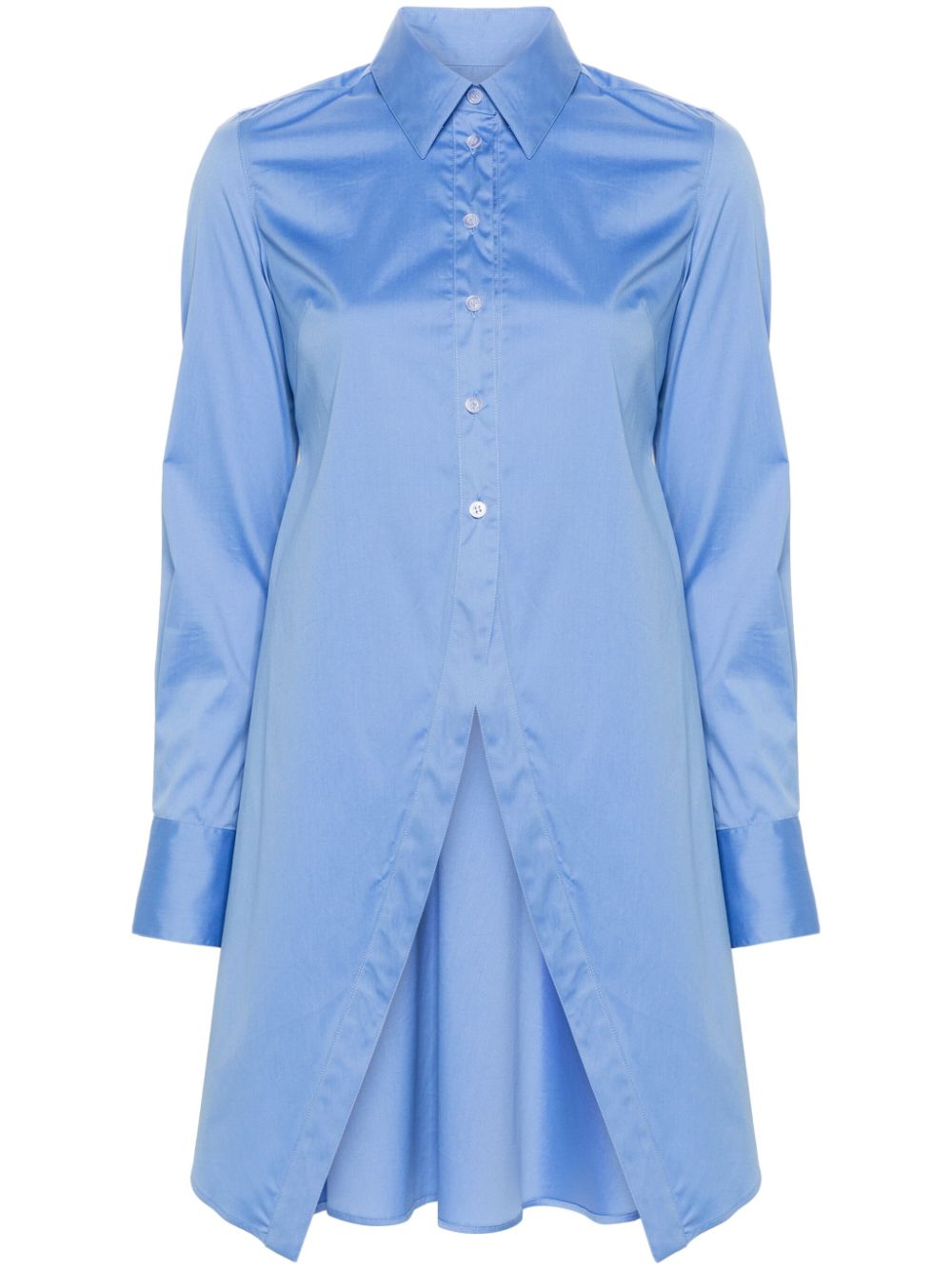 Godet cotton-blend shirt - Blue
