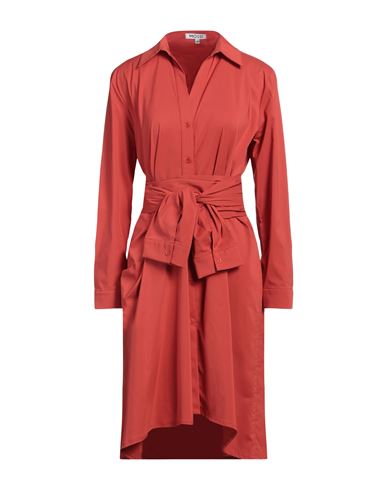 Woman Midi dress Orange Size 6 Cotton, Polyester, Elastane