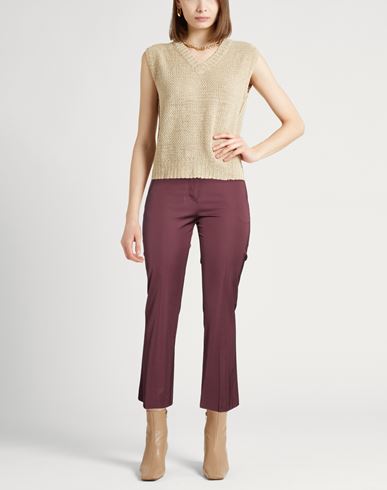 Woman Pants Burgundy Size 8 Viscose, Elastane