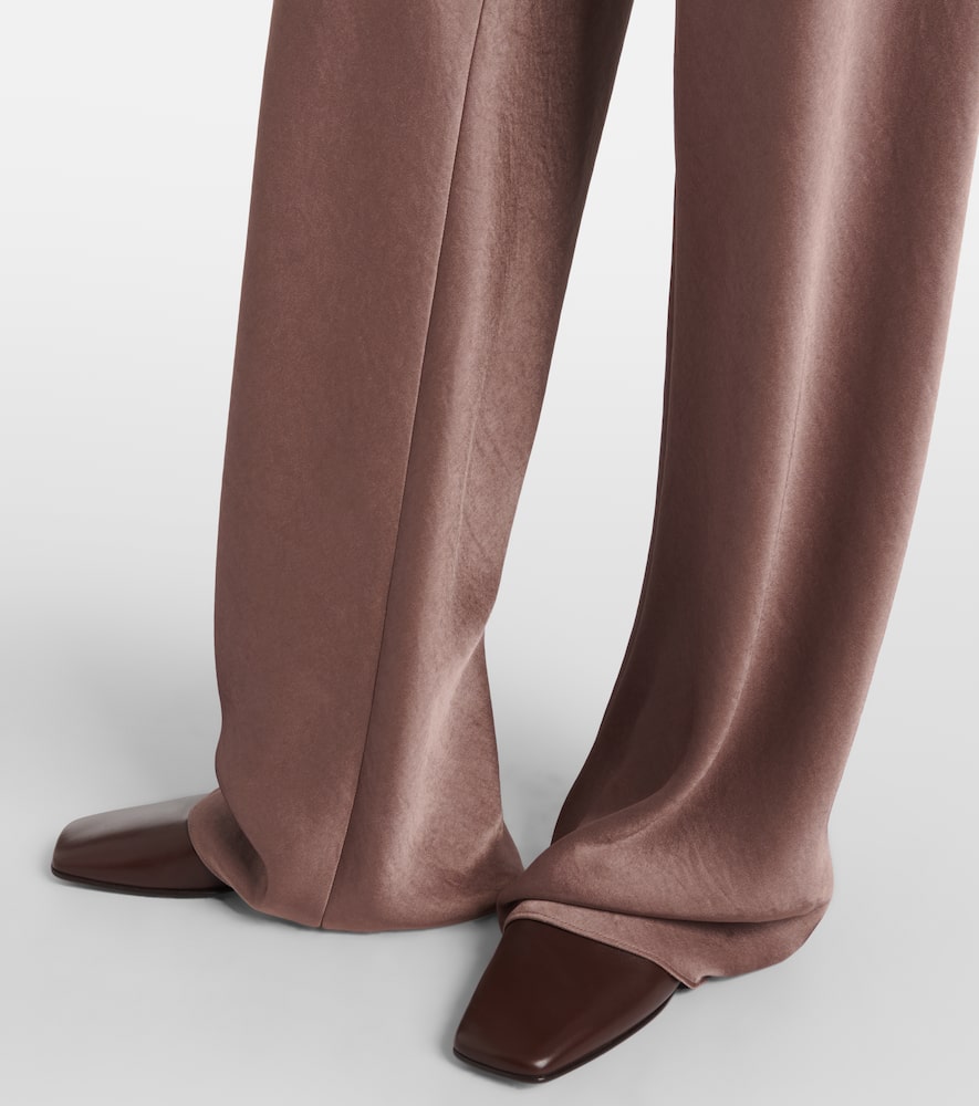 High-rise satin straight pants