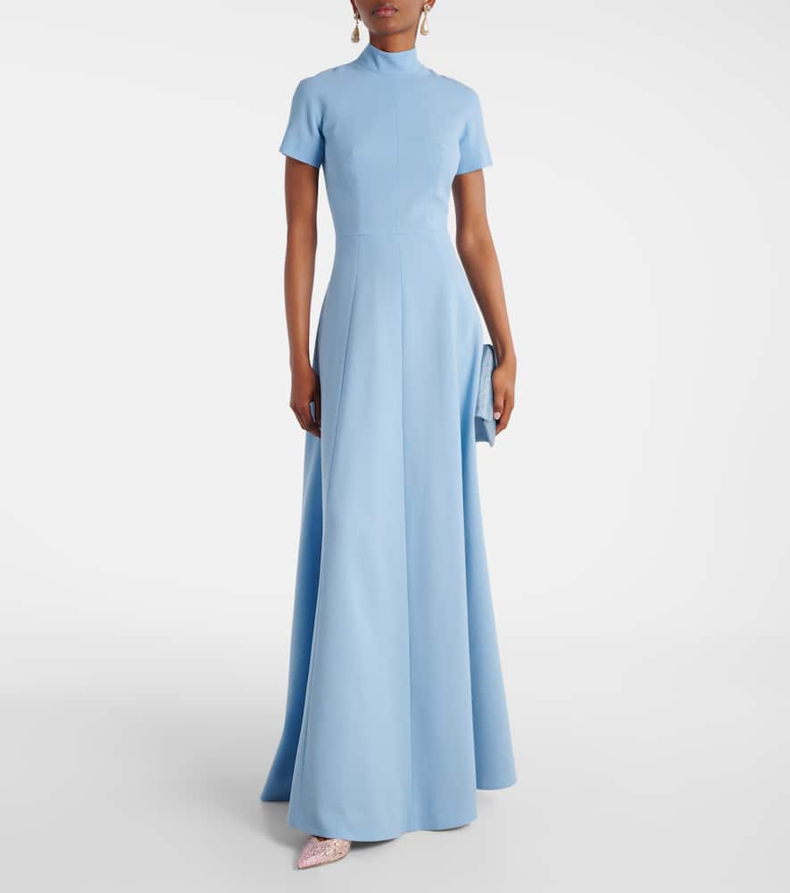 Malinda wool crêpe gown