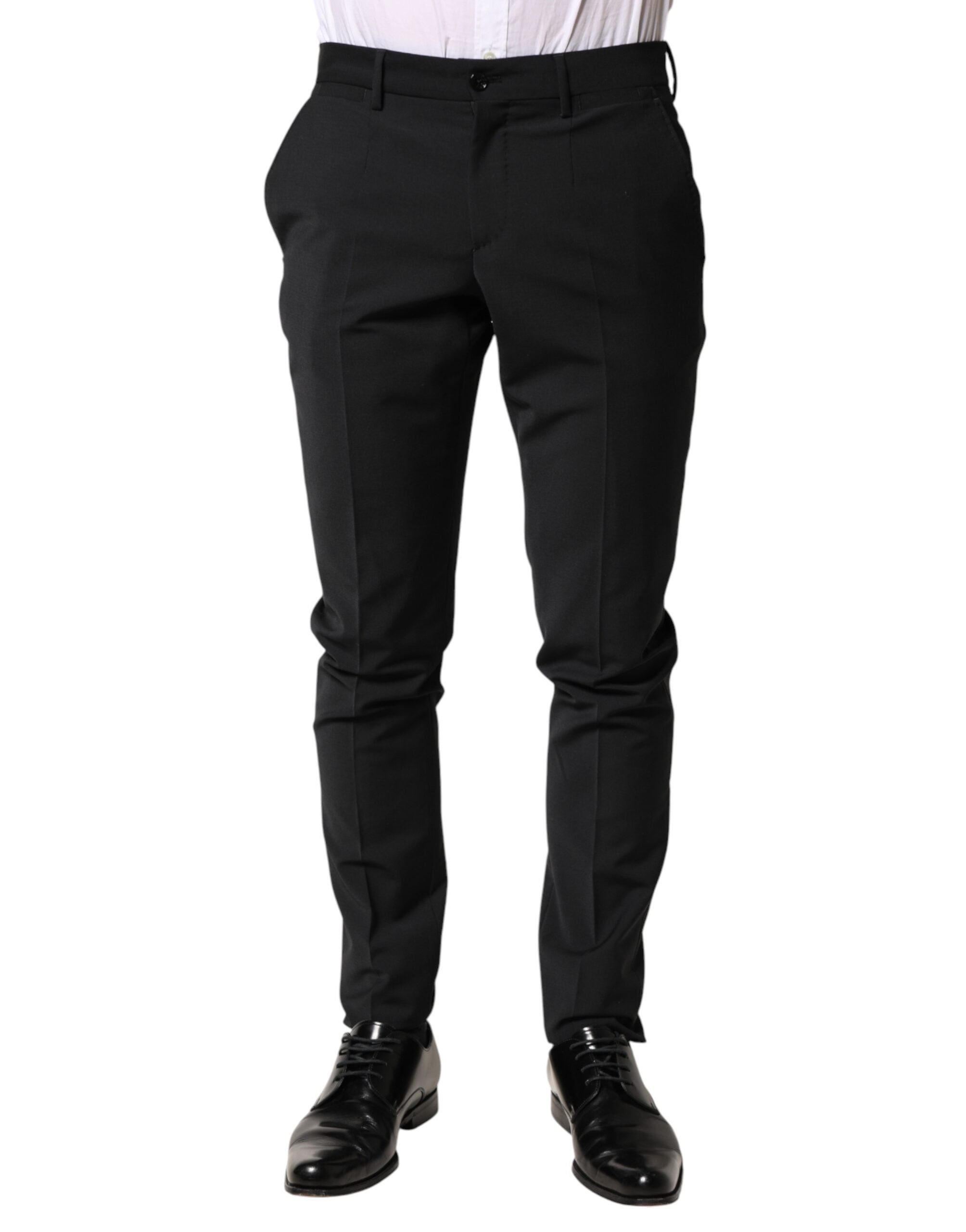 Wool Formal Trousers — Black