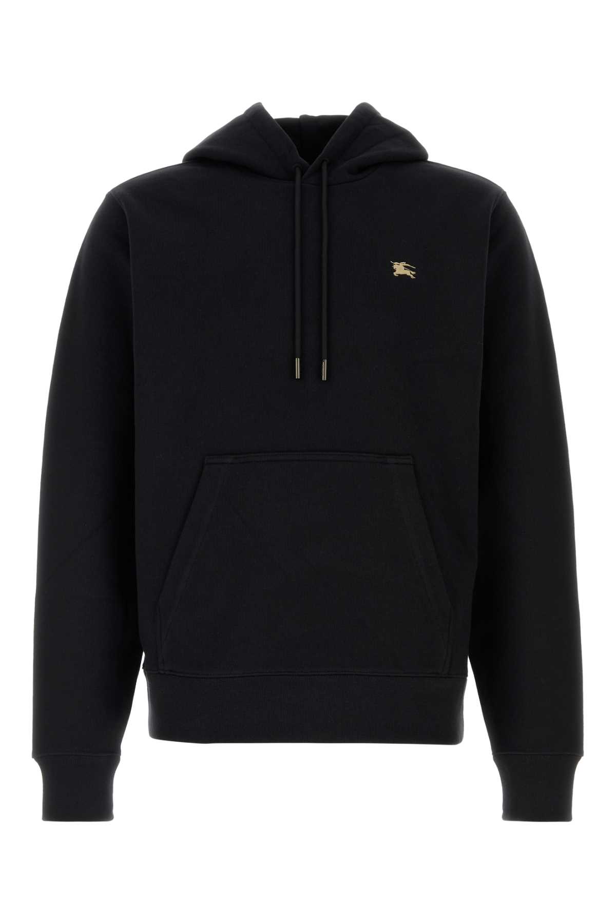 Knight Stamp Cotton Hoodie Sweatshirts Black