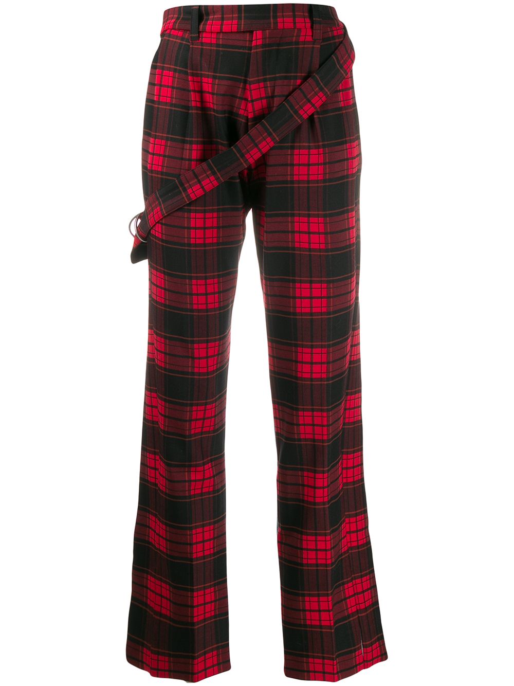 Checked denim trousers - Black