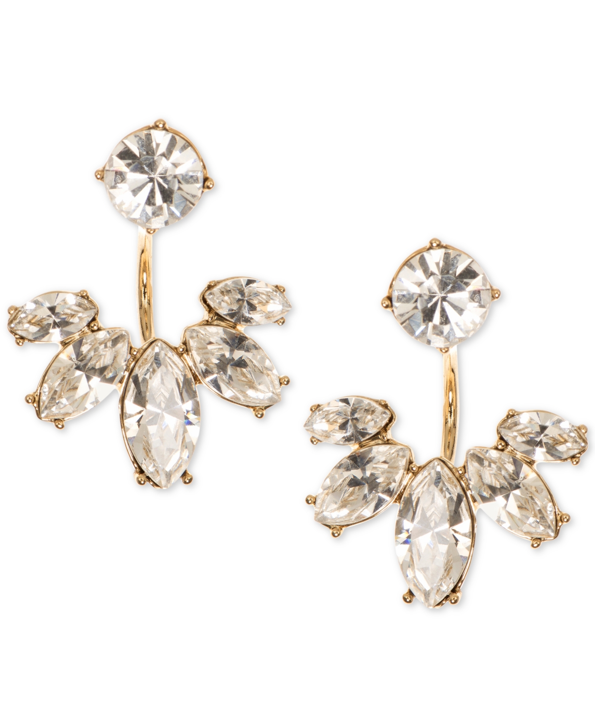 Gold-Tone Crystal Jacket Earrings