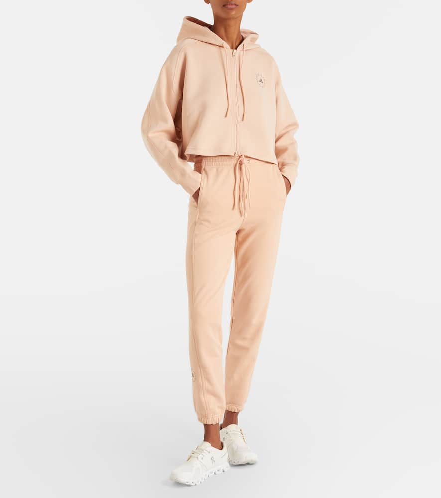 Cropped cotton-blend hoodie