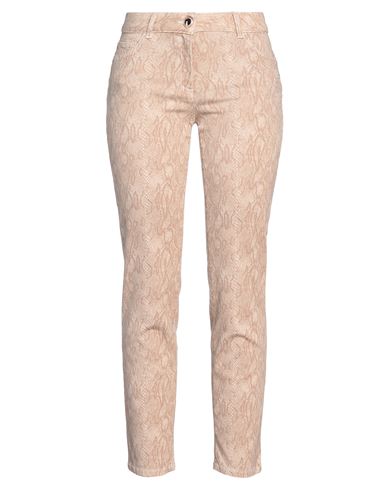 Luckylu Milano Woman Pants Sand Size 10 Cotton, Elastomultiester, Elastane