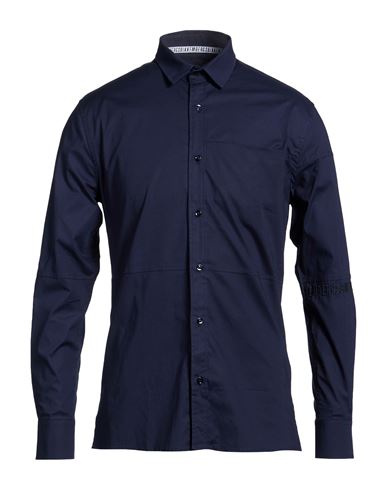 Man Shirt Navy Size 16 ½ Cotton, Elastic fibres