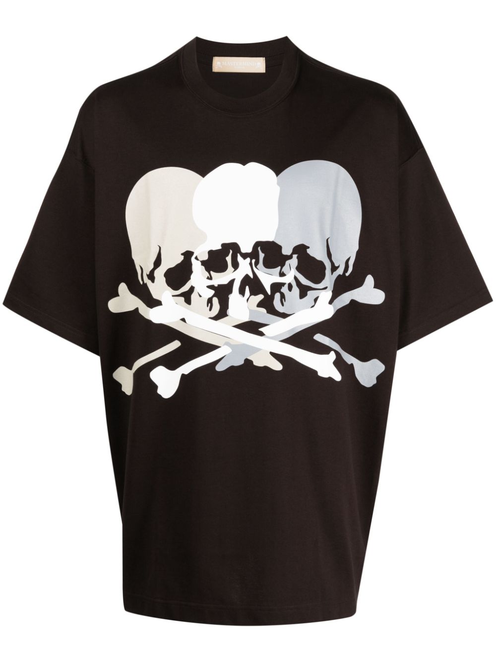 Skull-print cotton T-shirt - Brown