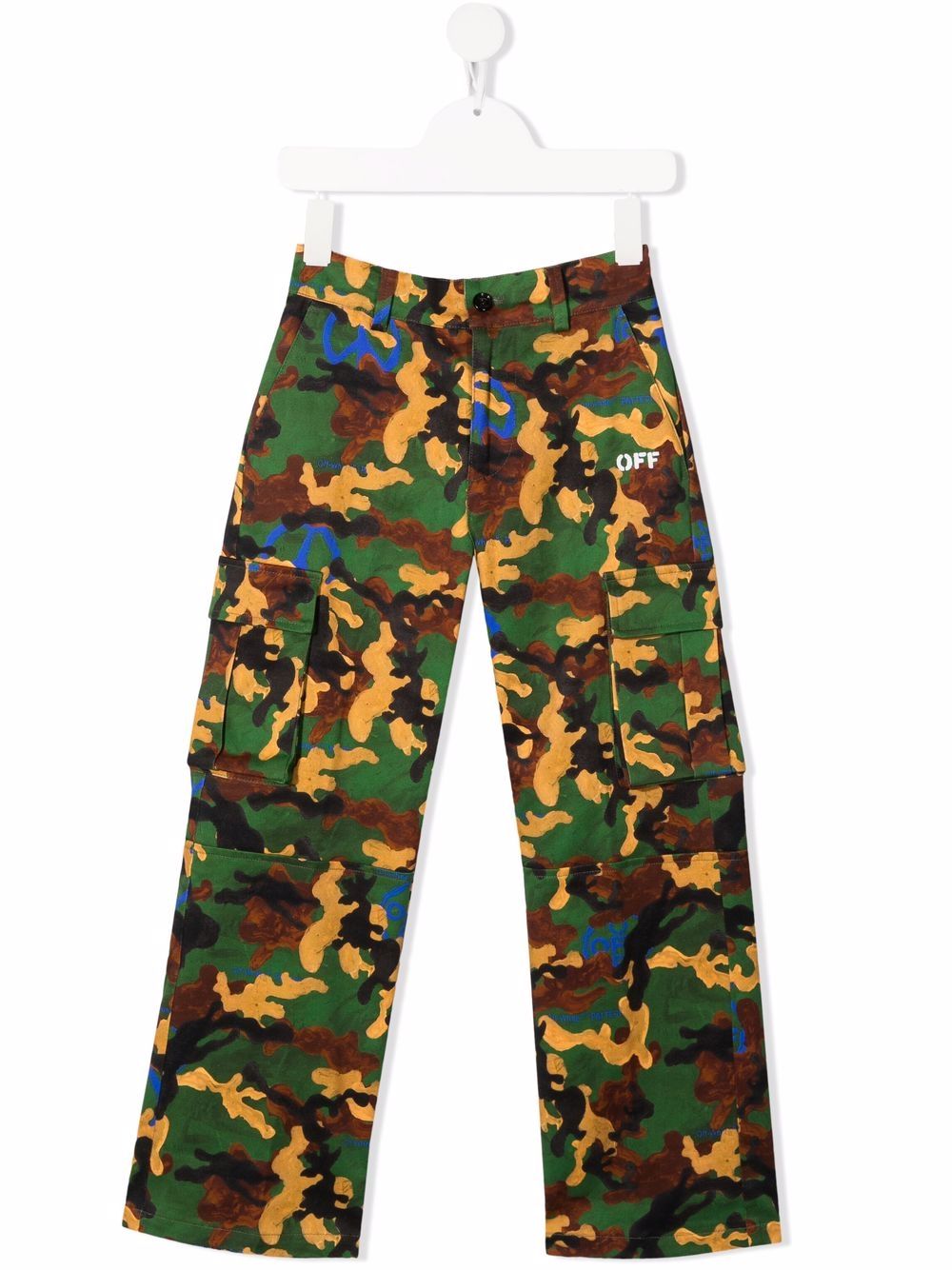 Camouflage-print trousers - Green