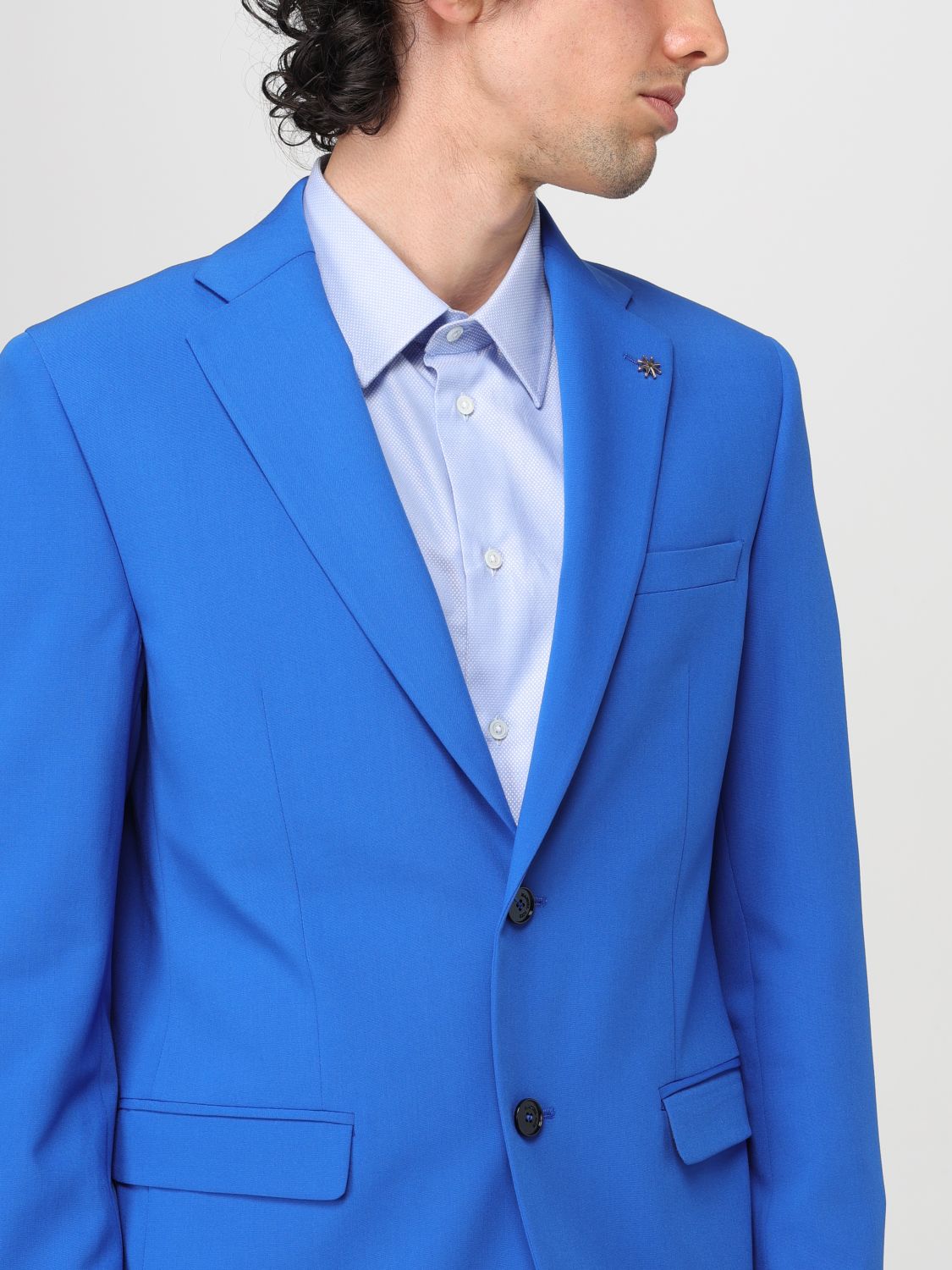 Suit Men color Gnawed Blue