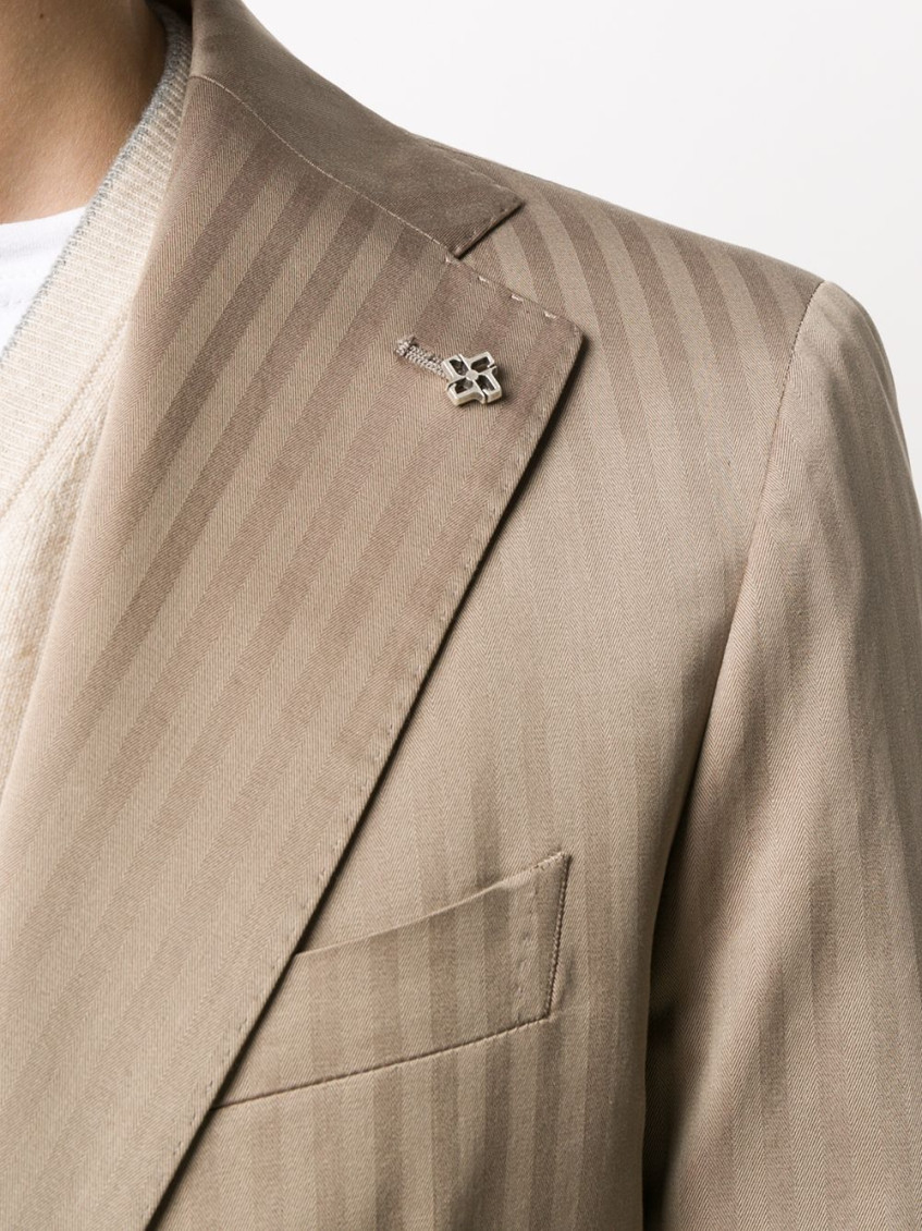 Beige Single-breasted two piece suit