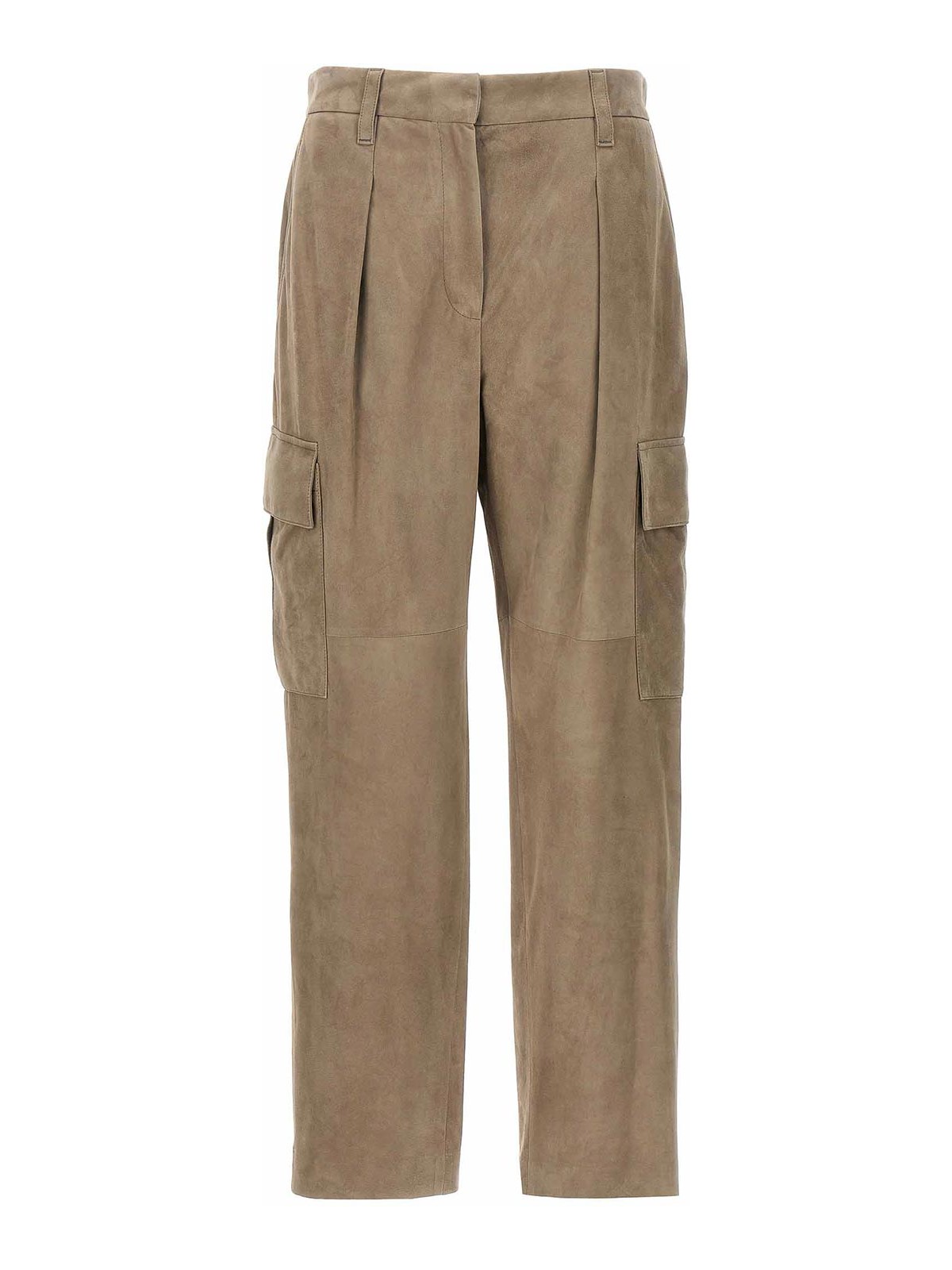 Suede Pants Zip Pockets